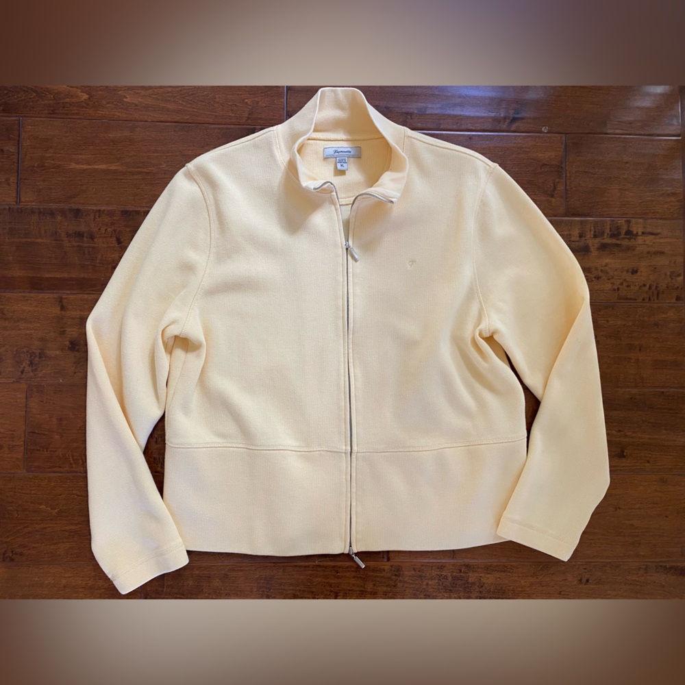 Faconnable Light Butter Yellow Zip-Up Polo Jacket
